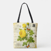 Tote Bag Roses jaunes vintages (Dos)
