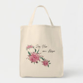 Tote Bag Roses peints à la main La Vie en Rose (Devant)