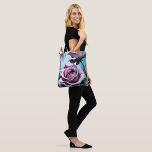 Tote Bag Roses radieux : Parfaitement rose et violet pétale