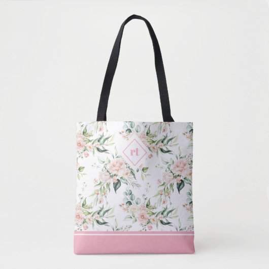 Tote Bag Roses rose pâle esthétique sans couture motif (Devant)