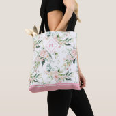 Tote Bag Roses rose pâle esthétique sans couture motif (De près)
