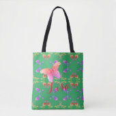 Tote Bag Roses roses et papillons d'inspiration Faberge sur (Devant)