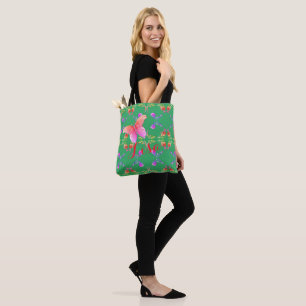Tote Bag Roses roses et papillons d'inspiration Faberge sur