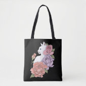 Tote Bag Roses roses roses blanches Peach Lavender (Devant)