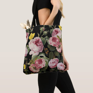 Tote Bag ROSES ROSES ROSES ET BOUTTERFLIES JAUNES Florales 