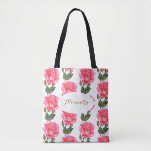 Tote Bag Roses roses sur mesure Art floral
