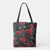 Tote Bag Roses Rouge Foncé (Dos)