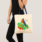 Tote Bag Roses rouges de l'oiseau bleu de New York (Devant (produit))