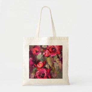 Tote Bag Roses rouges - Printemps - Peinture originale Abst