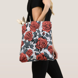 Tote Bag roses rouges sauvages