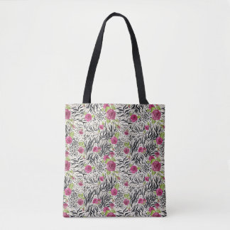 Tote Bag Roses sur le motif animal
