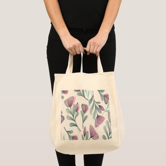 Tote Bag Roses violets (Devant (produit))