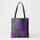 Tote Bag Roses violets (Devant)