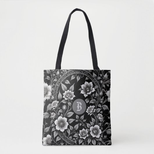 Tote Bag Rosier Sauvage Monochrome (Devant)
