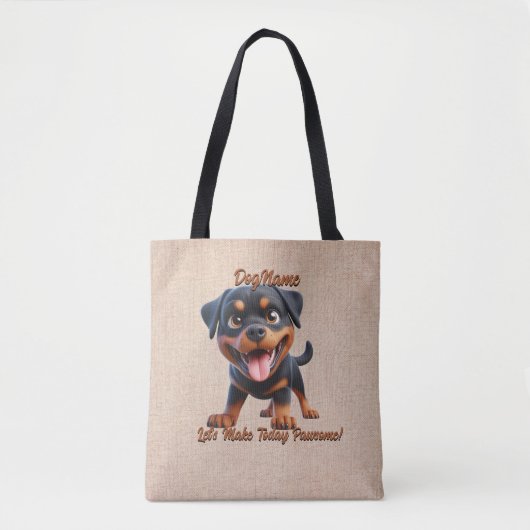 Tote Bag Rottweiler - Ajouter le nom du chien, modifier le (Devant)