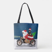Tote Bag Rottweiler Chien Noël Père Noël (Dos)