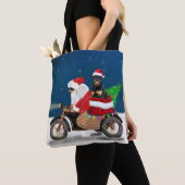 Tote Bag Rottweiler Chien Noël Père Noël (De près)