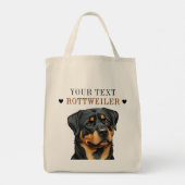 Tote Bag Rottweiler Illustration Doggy bag Love Fun Cadeau (Dos)