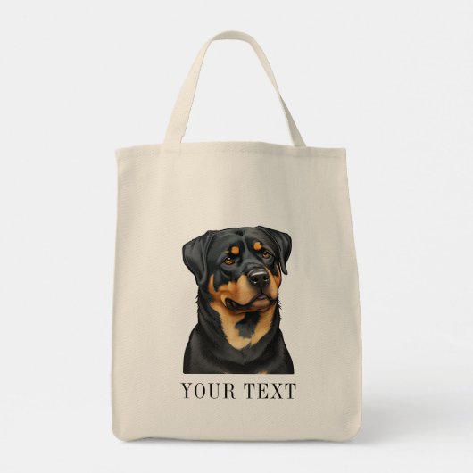 Tote Bag Rottweiler Illustration Doggy bag Love Fun Cadeau (Dos)