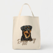 Tote Bag Rottweiler Illustration Doggy bag Love Fun Cadeau (Devant)