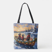 Tote Bag Rottweiler Noël Bateau Vacances (Dos)