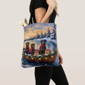 Tote Bag Rottweiler Noël Bateau Vacances (De près)