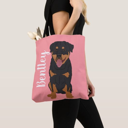 Tote Bag Rottweiler personnalisé (De près)