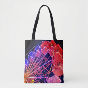 Tote Bag Roue Ferris bleue et rouge