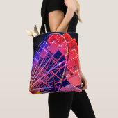 Tote Bag Roue Ferris bleue et rouge (De près)