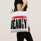 Tote Bag Rouge à lèvres de typographie de beauté (De près)