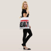 Tote Bag Rouge à lèvres de typographie de beauté (Sur le modèle)
