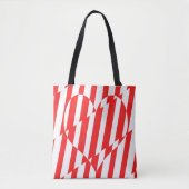 Tote Bag Rouge Abstrait n Blancs Valentine Coeur (Devant)