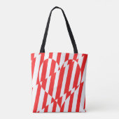 Tote Bag Rouge Abstrait n Blancs Valentine Coeur (Dos)