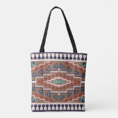 Tote Bag Rouge beige Amérindiens d'Amérique Turquoise Navaj (Dos)