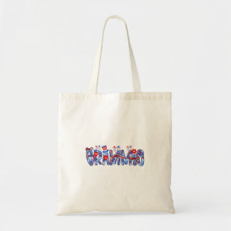 Tote Bag Rouge Blanc Bleu Floral Grammie 4 Juillet