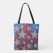 Tote Bag Rouge Blanc Bleu Parties scintillant Drapeau Améri (Dos)