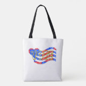 Tote Bag Rouge Blanc Bleu VOTE Coeur drapeau sur blanc (Dos)