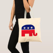 Tote Bag Rouge, blanc et bleu républicains d'éléphant (Devant (produit))