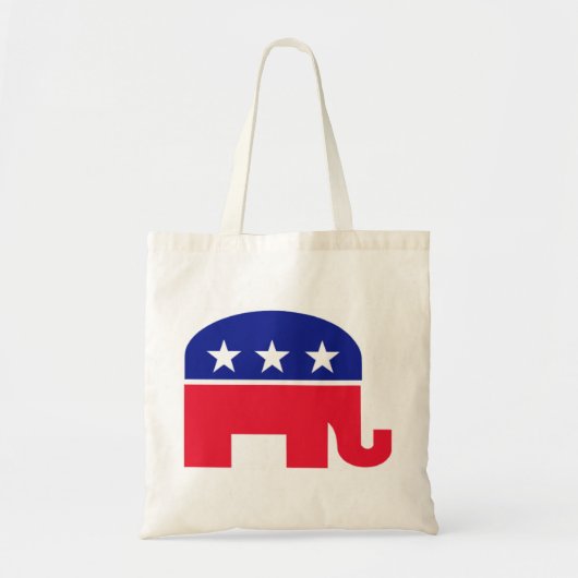 Tote Bag Rouge, blanc et bleu républicains d'éléphant (Devant)