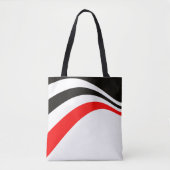 Tote Bag Rouge blanc noir tendance moderne rayures (Devant)
