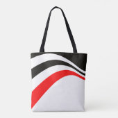 Tote Bag Rouge blanc noir tendance moderne rayures (Dos)