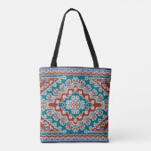 Tote Bag Rouge Bleu Turquoise Amérindiens Navajo (Dos)