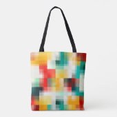Tote Bag Rouge bleu vert jaune blanc Motif Abstrait (Dos)