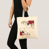 Tote Bag Rouge Bourgogne Blush Blue Floral Bunal Mariage (Devant (produit))