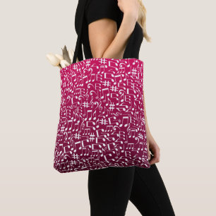 Tote Bag Rouge Bourgogne riche Violet avec des notes de mus