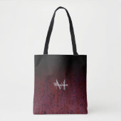 Tote Bag Rouge Brown noir Ombre rouille métal Patina Monogr (Devant)