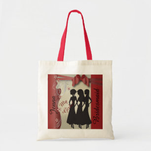 Tote Bag Rouge chic de grenat de la conception de mariage
