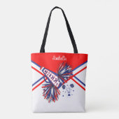 Tote Bag Rouge cute, cheerleader bleu 2 (Dos)