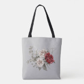 Tote Bag Rouge de Bourgogne & Roses Blanches Demoiselle d'H (Dos)