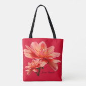 Tote Bag Rouge "de dahlias d'automne" tout plus de - (Dos)